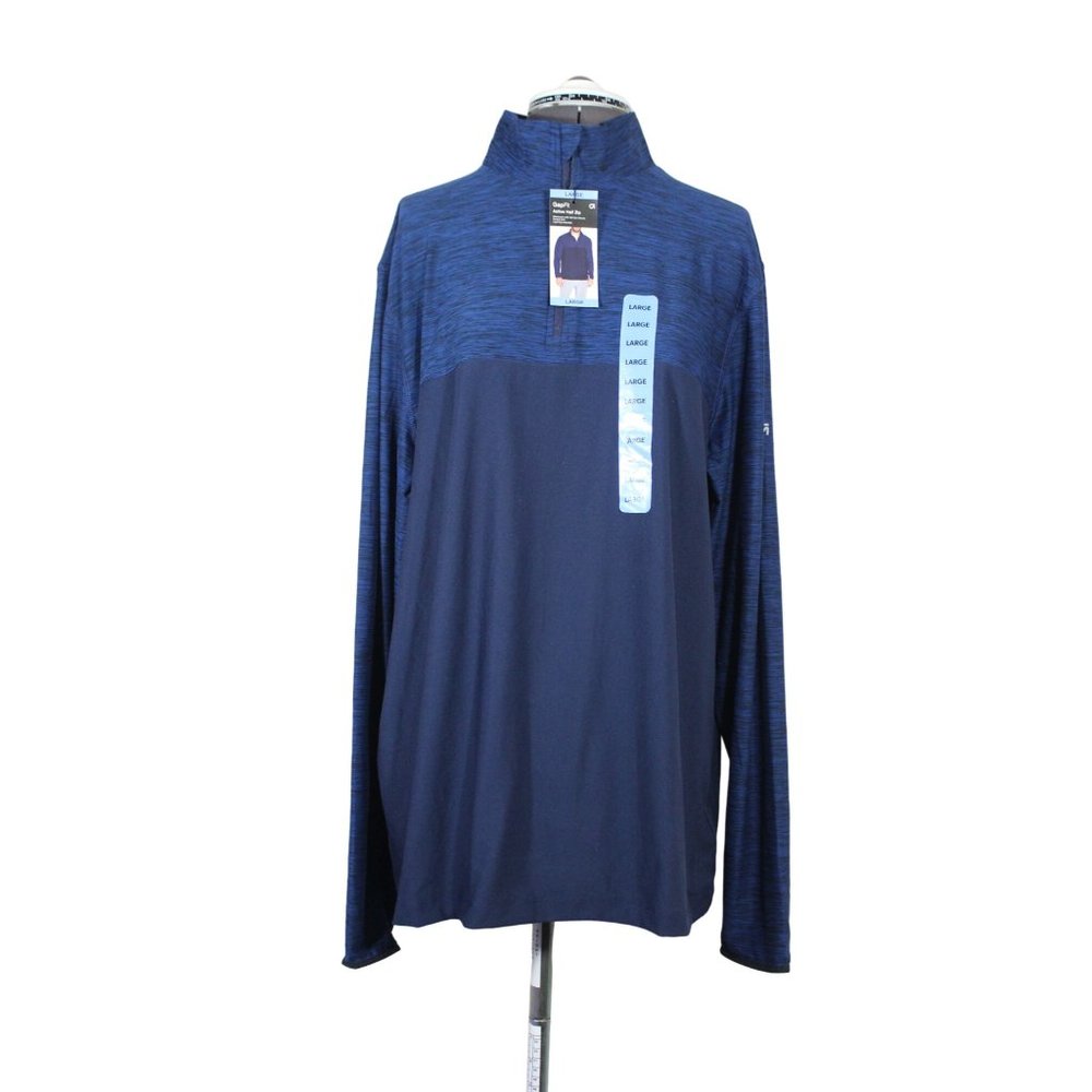 GapFit men's mock neck half zip stretch knit performance long sleeve‎ pullover L